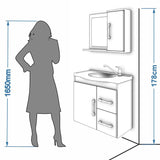 Gabinete 56x63,5cm Kit Armário Com Espelho Vix Amêndoa Mgm