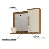 Gabinete 56x63,5cm Kit Armário Com Espelho Vix Amêndoa Mgm