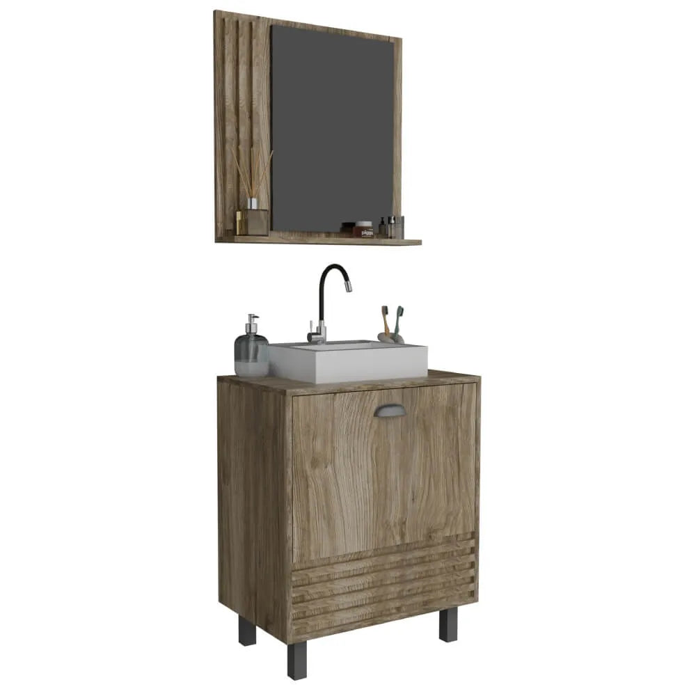 Balcão com Armário Cuba Parati 60 cm Cartagena Móveis Sander