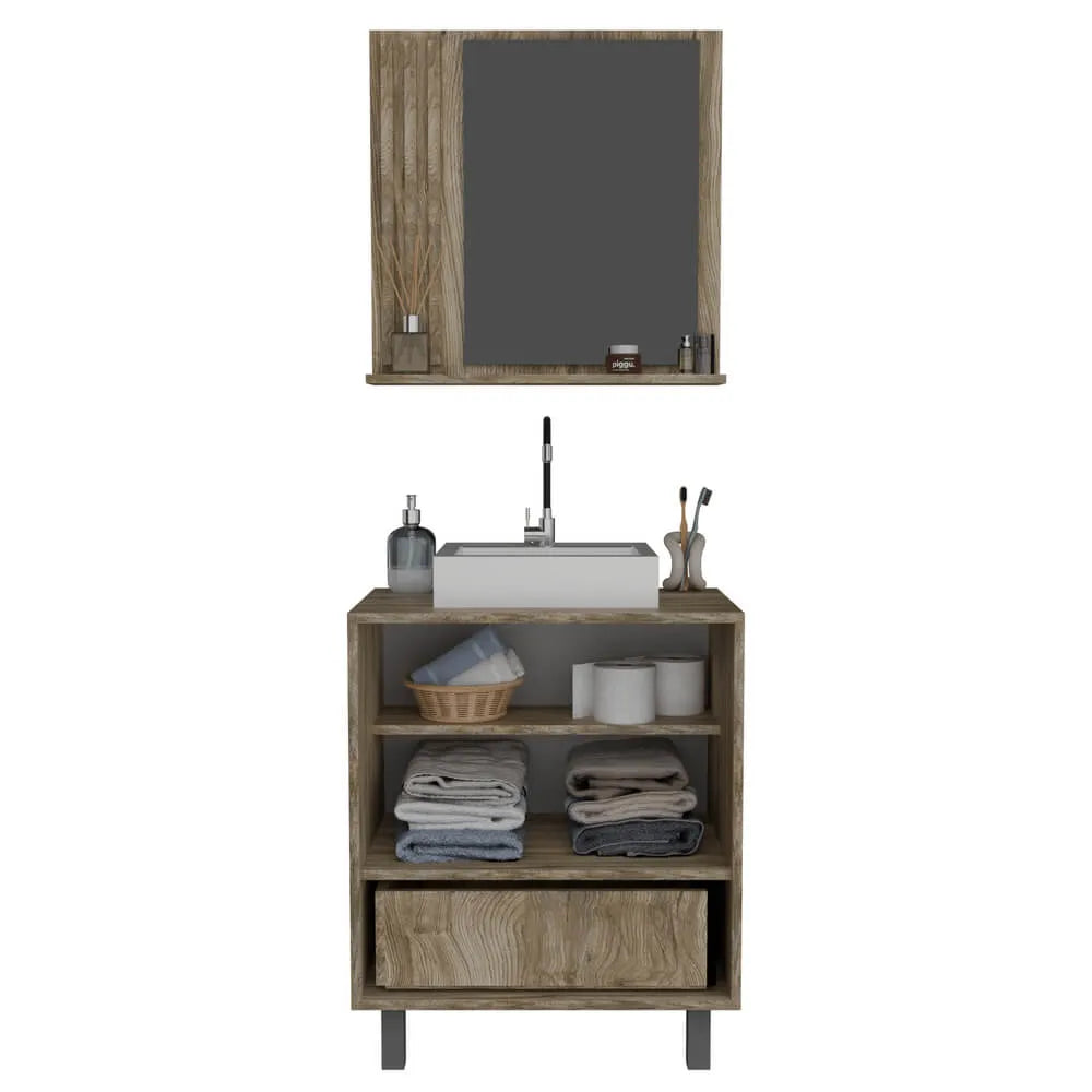 Balcão com Armário Cuba Parati 60 cm Cartagena Móveis Sander