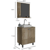 Balcão com Armário Cuba Parati 60 cm Cartagena Móveis Sander