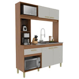 Cozinha Compacta 4 Portas Enne - Freijó/Off White