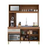 Cozinha Compacta 4 Portas Enne - Freijó/Off White