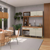 Cozinha Compacta 4 Portas Enne - Freijó/Off White