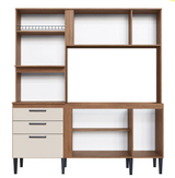 Cozinha Compacta Sophia 7 Portas 2 Gavetas Freijó/Off White - Irm Móveis