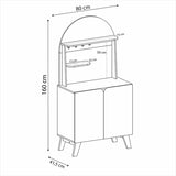 Balcão Buffet Bali 2 Portas 3 Prateleiras Preto - Artely Móveis