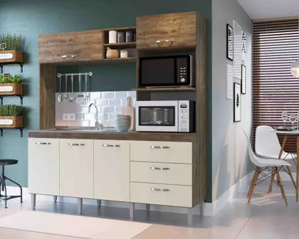 Cozinha Aline Amêndoa/Branco IRM Móveis