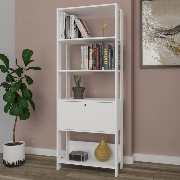 Estante para Livros Match 1 Porta 3 Prateleiras Pinho/Preto - Artely