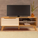 Rack para TV Até 60 Polegadas Lotus 1 Porta Cinamomo/Off White - Artely Móveis