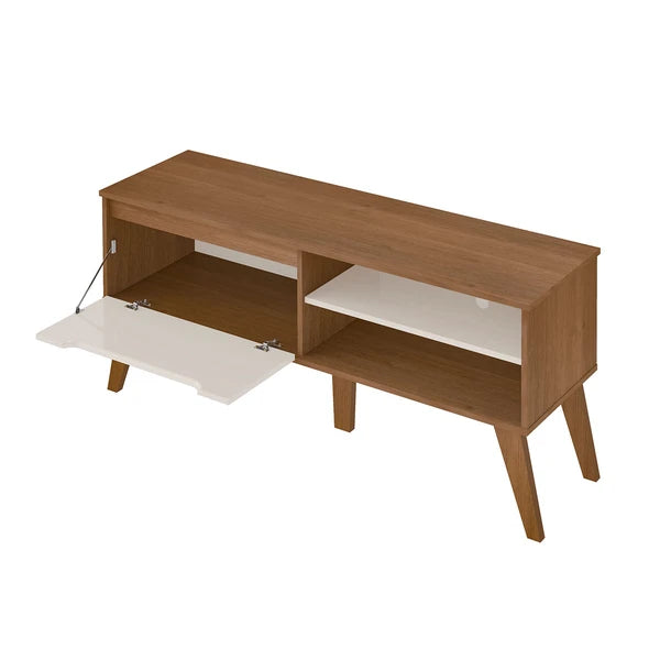 Rack para TV Até 60 Polegadas Lotus 1 Porta Cinamomo/Off White - Artely Móveis