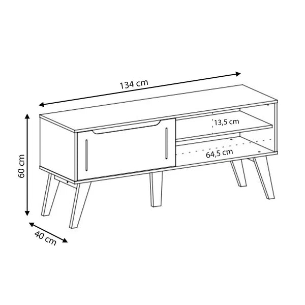 Rack para TV Até 60 Polegadas Lotus 1 Porta Cinamomo/Off White - Artely Móveis