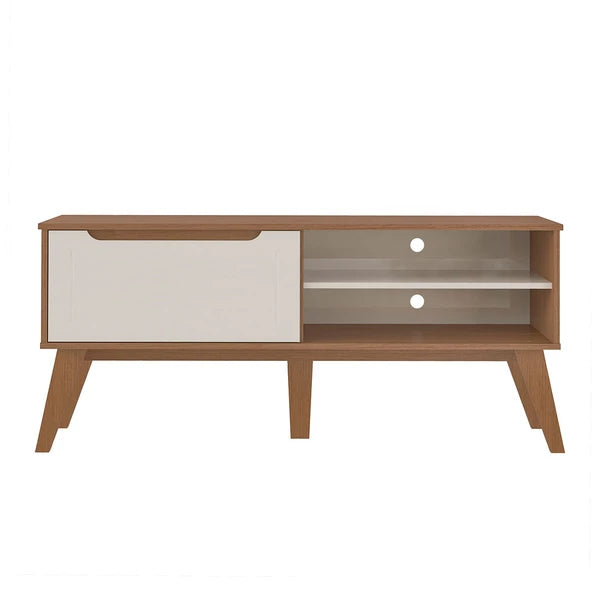 Rack para TV Até 60 Polegadas Lotus 1 Porta Cinamomo/Off White - Artely Móveis