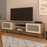 Rack para TV Até 75 Polegadas Charlotte 2 Portas Cinamomo/Off White - Artely Móveis