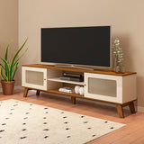 Rack para TV Até 75 Polegadas Charlotte 2 Portas Cinamomo/Off White - Artely Móveis
