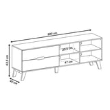 Rack para TV Até 75 Polegadas Verona 2 Gavetas Off White/Pinho - Artely Móveis